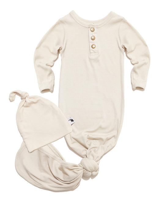 Oatmeal Ribbed Sleeper Hat bundle
