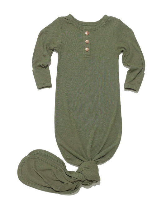 Olive ribbed newborn essential bundle (hat)