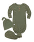 Olive Ribbed Sleeper Hat Bundle