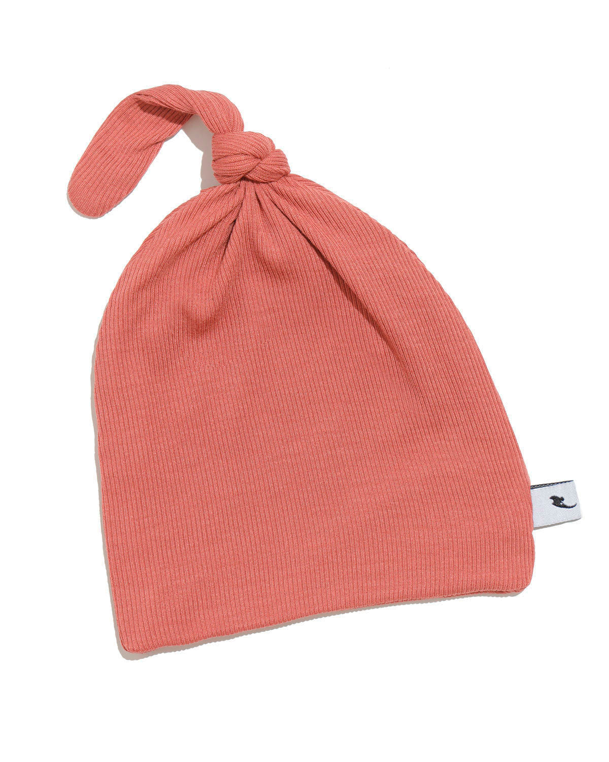 Rose ribbed top knot hat