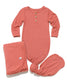 Rose ribbed sleeper swaddle bundle