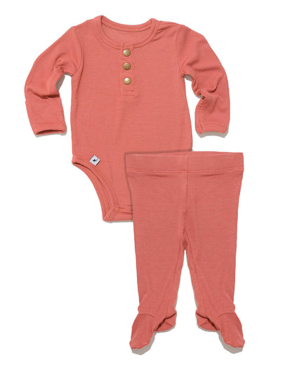 Rose ribbed two-piece set