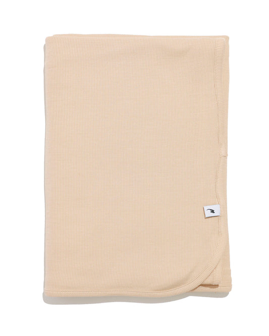 Tan ribbed hat & swaddle bundle