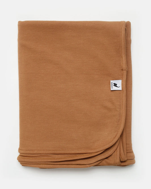 camel ribbed stretchy swaddle