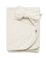 Oatmeal ribbed knit headband & swaddle bundle