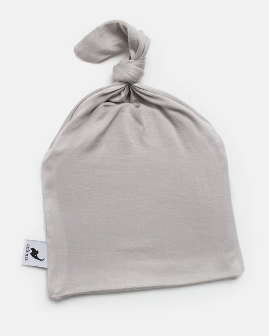 grey top knot hat