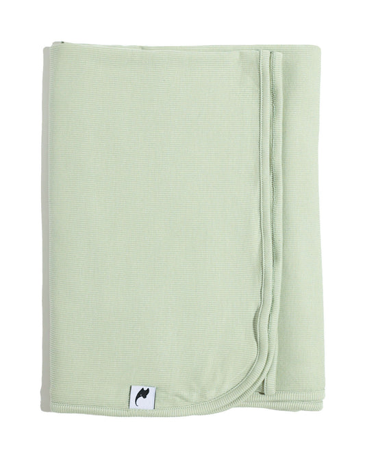 sage ribbed swaddle