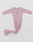 blush ribbed bamboo knotted baby gown