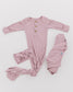 blush ribbed newborn outfit bundle