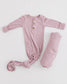 knotted baby gown and swaddle bundle